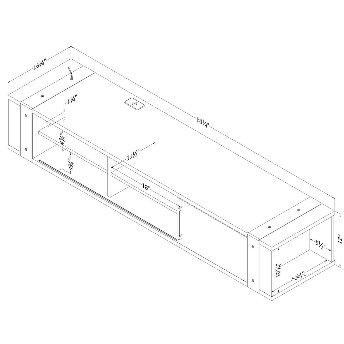 South Shore Munich Wall Mounted Media Console