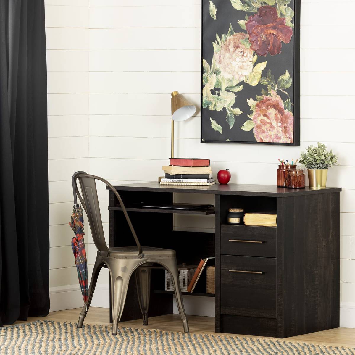 South Shore Gravity Rubbed Black Desk