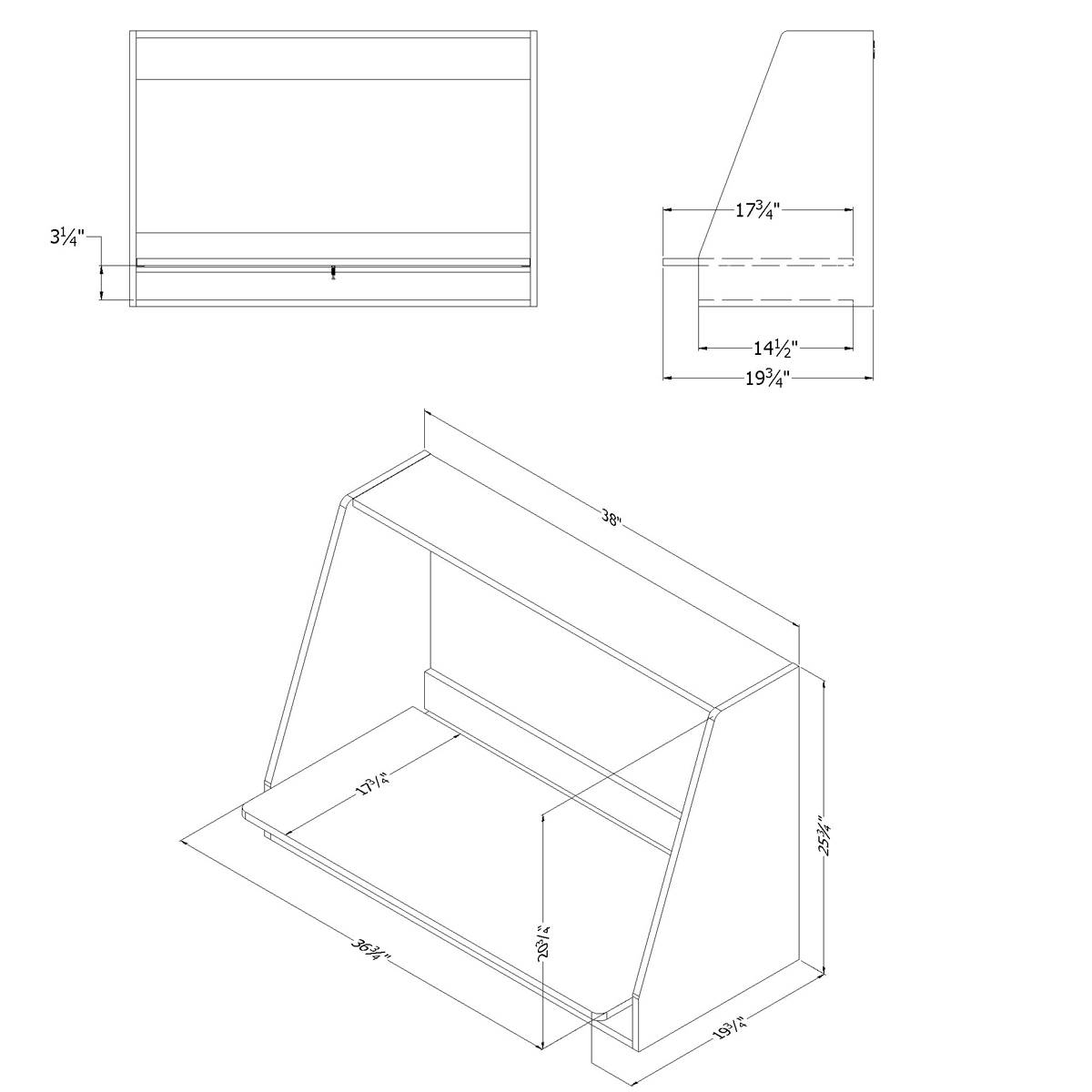 South Shore Interface Pure White Floating Desk