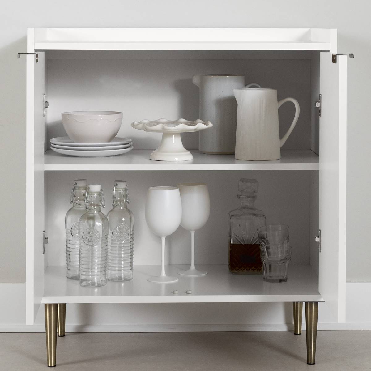 South Shore Hype White & Gold Storage Sideboard