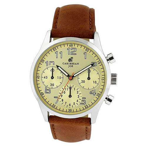 Mens Caribbean Joe Brown Strap Watch - CJ7043SLCALY