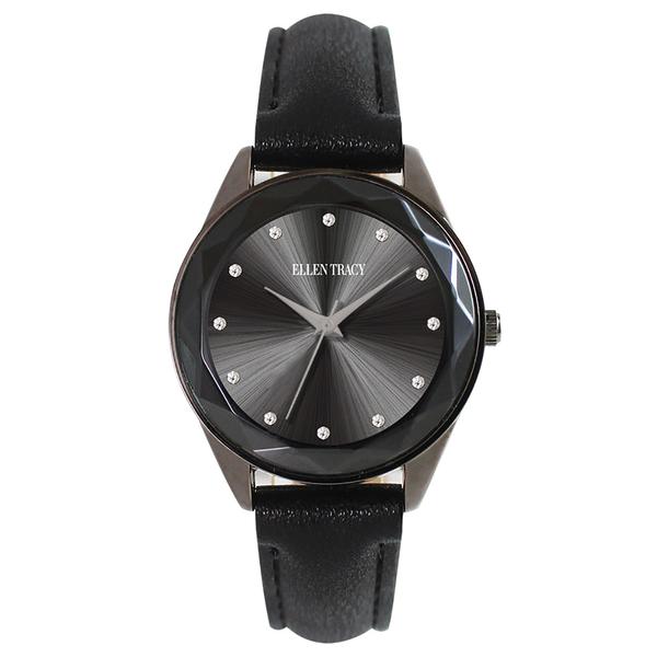 Womens Ellen Tracy Gunmetal Crystal Bezel Watch - ET5181GU