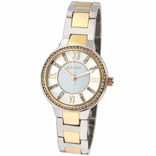 Womens Ellen Tracy Two-Tone Crystal Bezel Watch - ET5189TTG