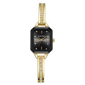 Womens Ellen Tracy Faceted Bezel Bangle Watch - ET5445GD