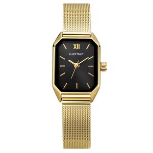 Womens Ellen Tracy Black Rectangular Dial Watch - ET5473GD