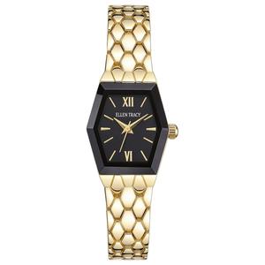 Womens Ellen Tracy Tonneau-Shape Black Dial Watch - ET5478GD