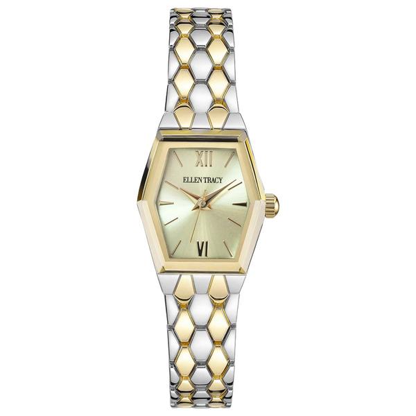 Womens Ellen Tracy Two-Tone Tonneau Bracelet Watch - ET5478TTG