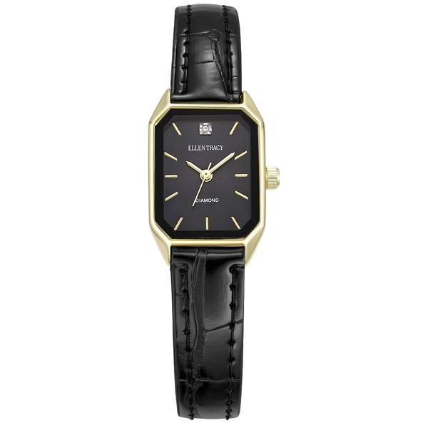 Womens Ellen Tracy Black Genuine Diamond Dial Watch - ETD5472GD