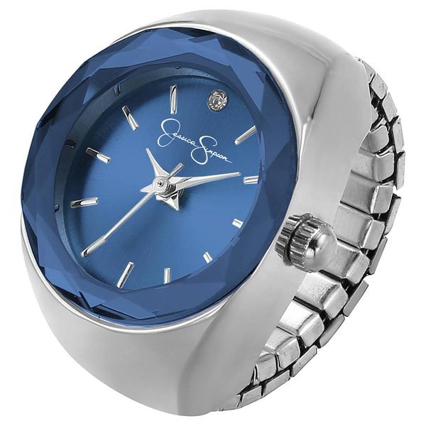 Womens Jessica Simpson Blue Dial Silver Ring Watch - JR0006SLB