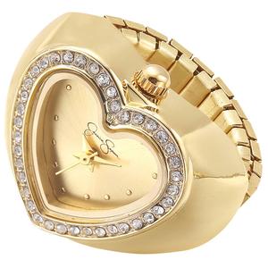 Womens Jessica Simpson Gold-Tone Heart Ring Watch - JR0007GD