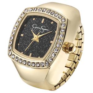 Womens Jessica Simpson Gold-Tone Crystal Ring Watch - JR0009GD