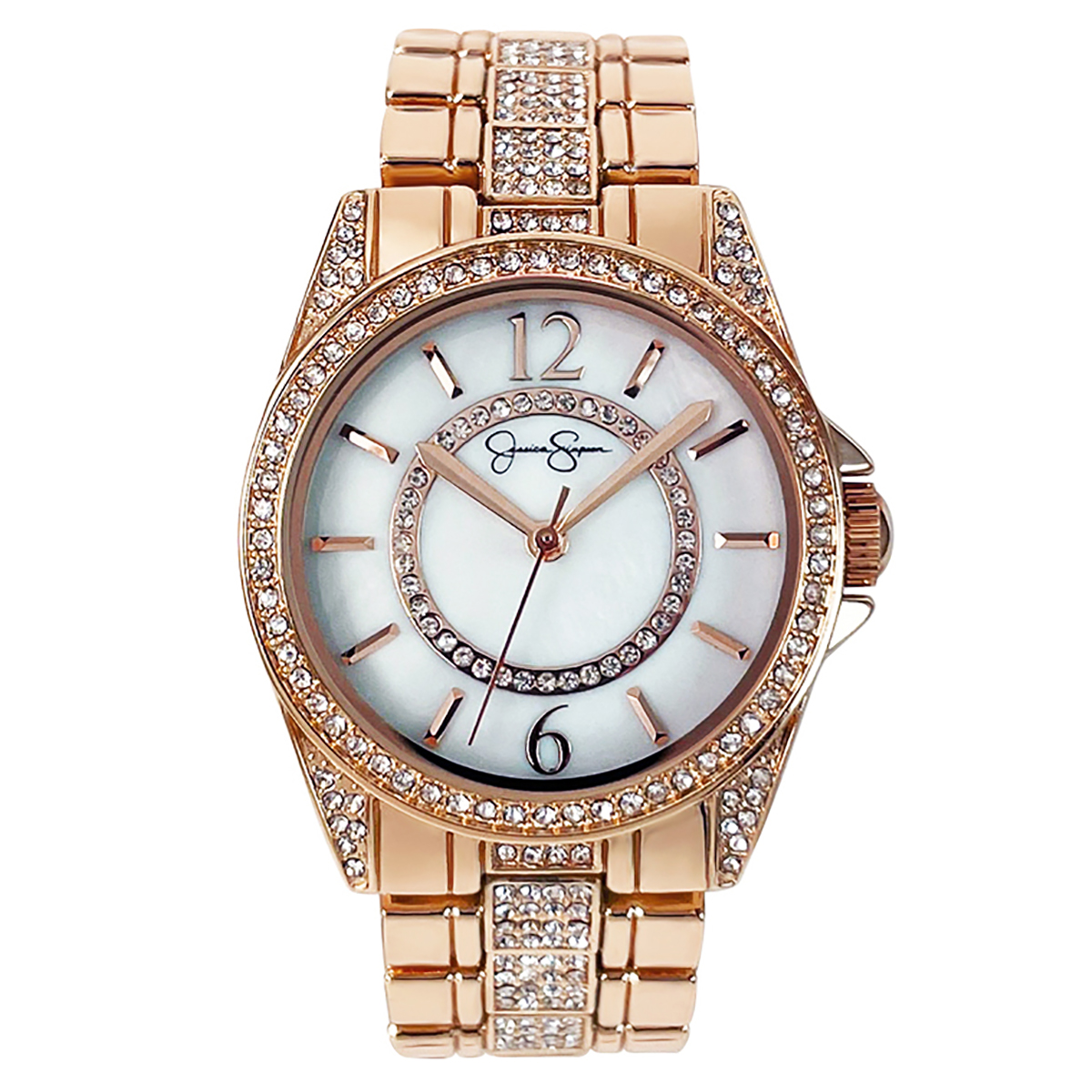 Womens Jessica Simpson Rose Gold/Mother Of Pearl Watch-JS0033RG