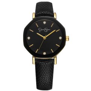 Womens Jessica Simpson Gold-Tone Metal Bezel Watch - JS0103GD