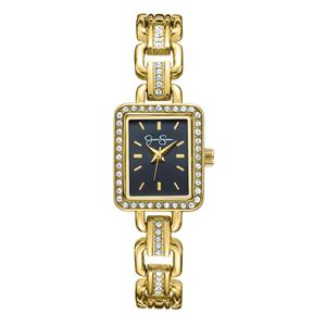 Womens Jessica Simpson Gold-Tone Rectangular Watch - JS0106GD