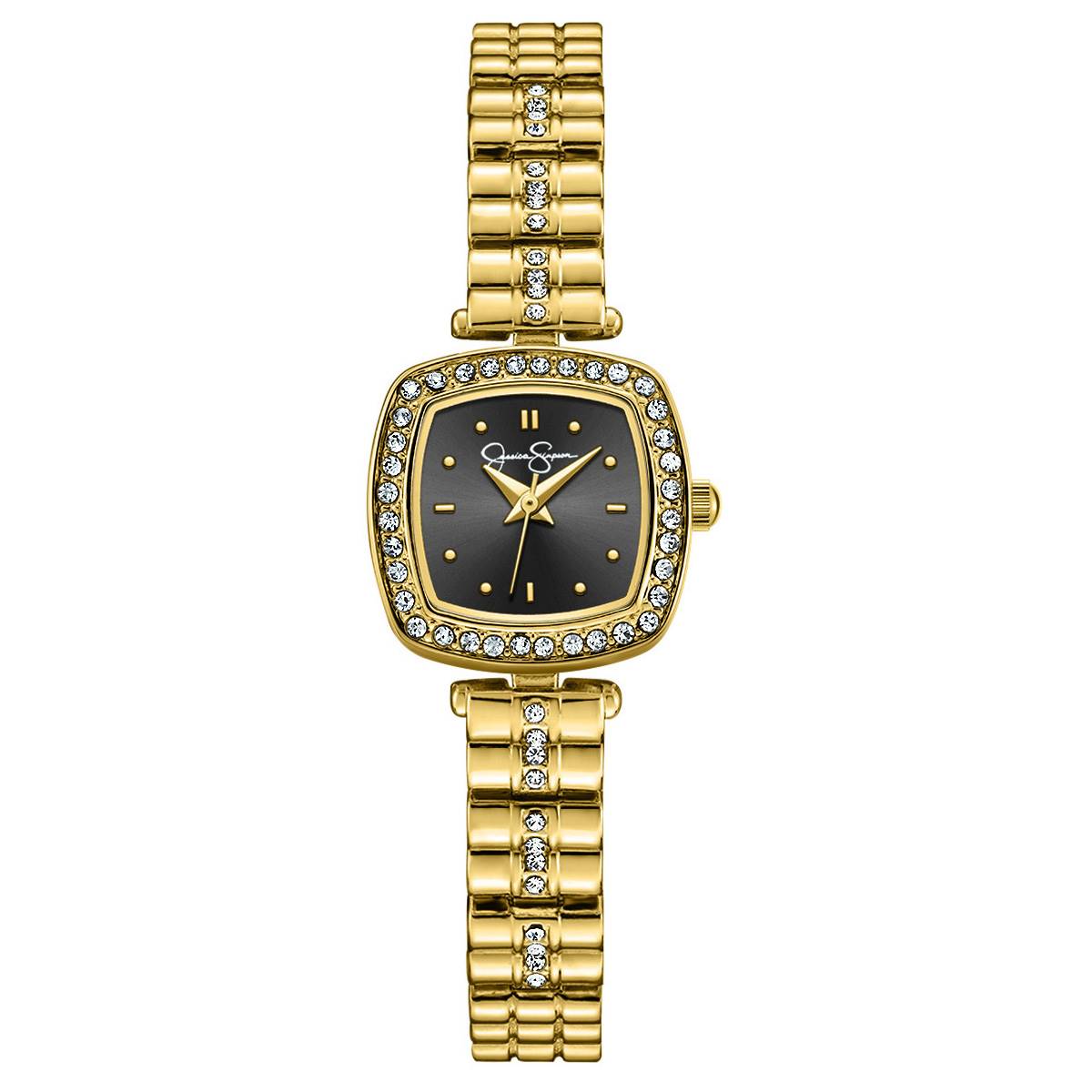 Womens Jessica Simpson Gold-Tone Mini Bracelet Watch-JS0108GD