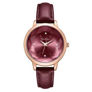 Womens Jessica Simpson Rose Gold Faceted Glass Watch - JS0109RGRD