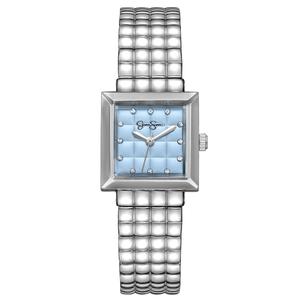 Womens Jessica Simpson Silver-Tone Blue Square Watch - JS0118SL