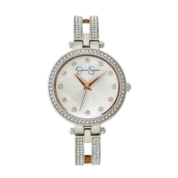 Womens Jessica Simpson Crystal Bangle Watch - JSB0036SL