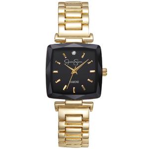 Womens Jessica Simpson Faceted Bezel Watch - JSD0002GD