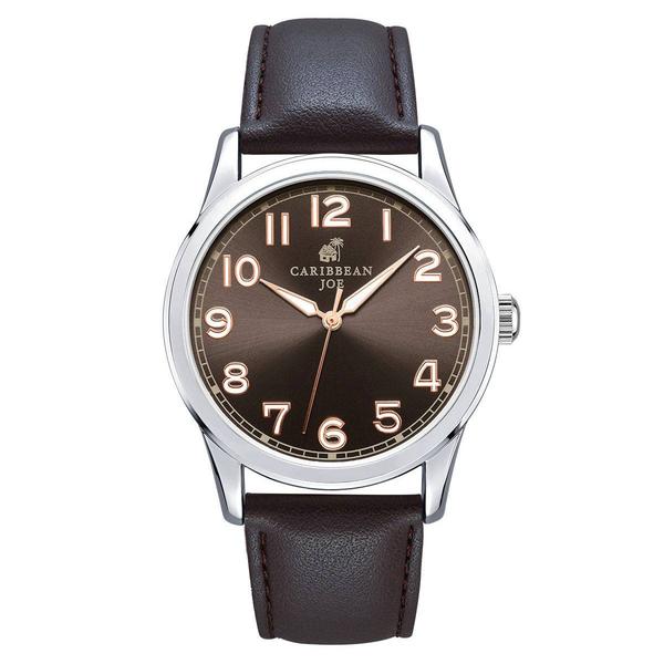 Mens Caribbean Joe Silver-Tone Easy Read Strap Watch - CJ7161SL