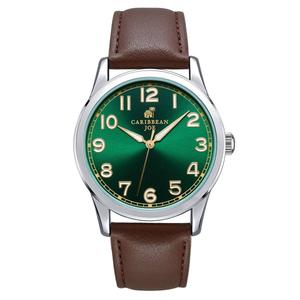 Mens Caribbean Joe Silver-Tone Easy Read Strap Watch - CJ7161SLGR
