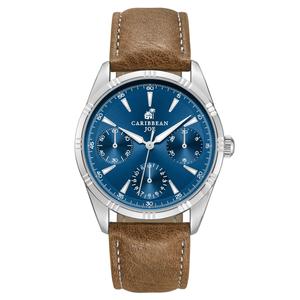 Mens Caribbean Joe Blue Dial Strap Watch - CJ7175SLBL