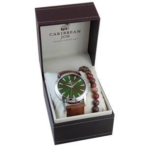 Mens Caribbean Joe Watch & Stretch Bracelet Set - CJSB004SLG.UK
