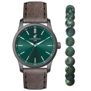 Mens Caribbean Joe Gunmetal Watch & Bracelet Set - CJSB7174GU.U