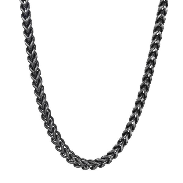 Mens Perry Ellis Light Gunmetal Franco Chain Necklace