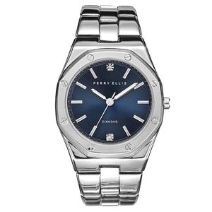 Mens Perry Ellis Blue Genuine Diamond Dial Watch