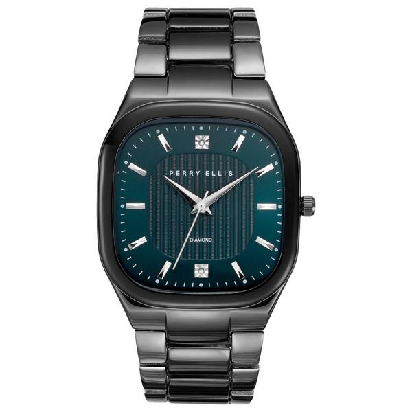 Mens Perry Ellis Teal Genuine Diamond Dial Watch - PE0009GU.UK