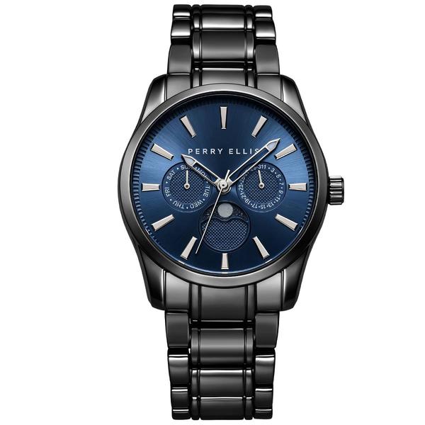 Mens Perry Ellis Light Gunmetal Moon Phase Watch - PEM0004GU.UK