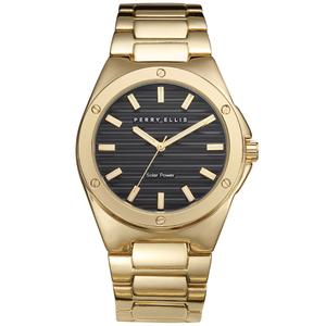 Mens Perry Ellis Gold-Tone Solar Bracelet Watch - PES0004GD.UK