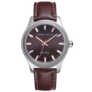 Mens Perry Ellis Silver-Tone Solar Strap Watch - PES0015SL.UK