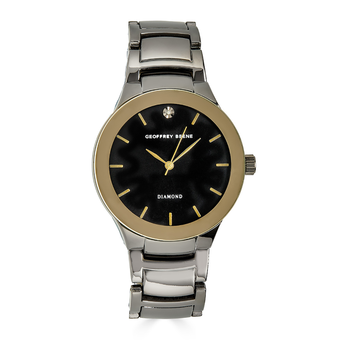 Mens Geoffrey Beene(R) Gunmetal/Gold Bracelet Watch-GB8087GUGD