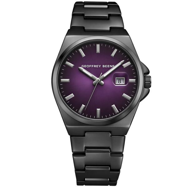 Mens Geoffrey Beene(R) Gunmetal Purple Dial Watch - GB8225GUAU