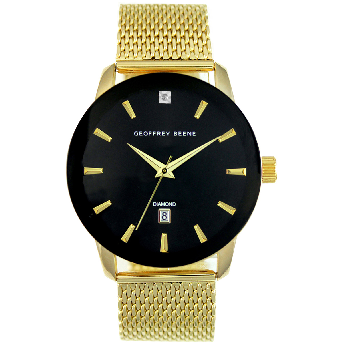 Mens Geoffrey Beene(R) Gold-Tone Diamond Accent Watch - GBA0001GD