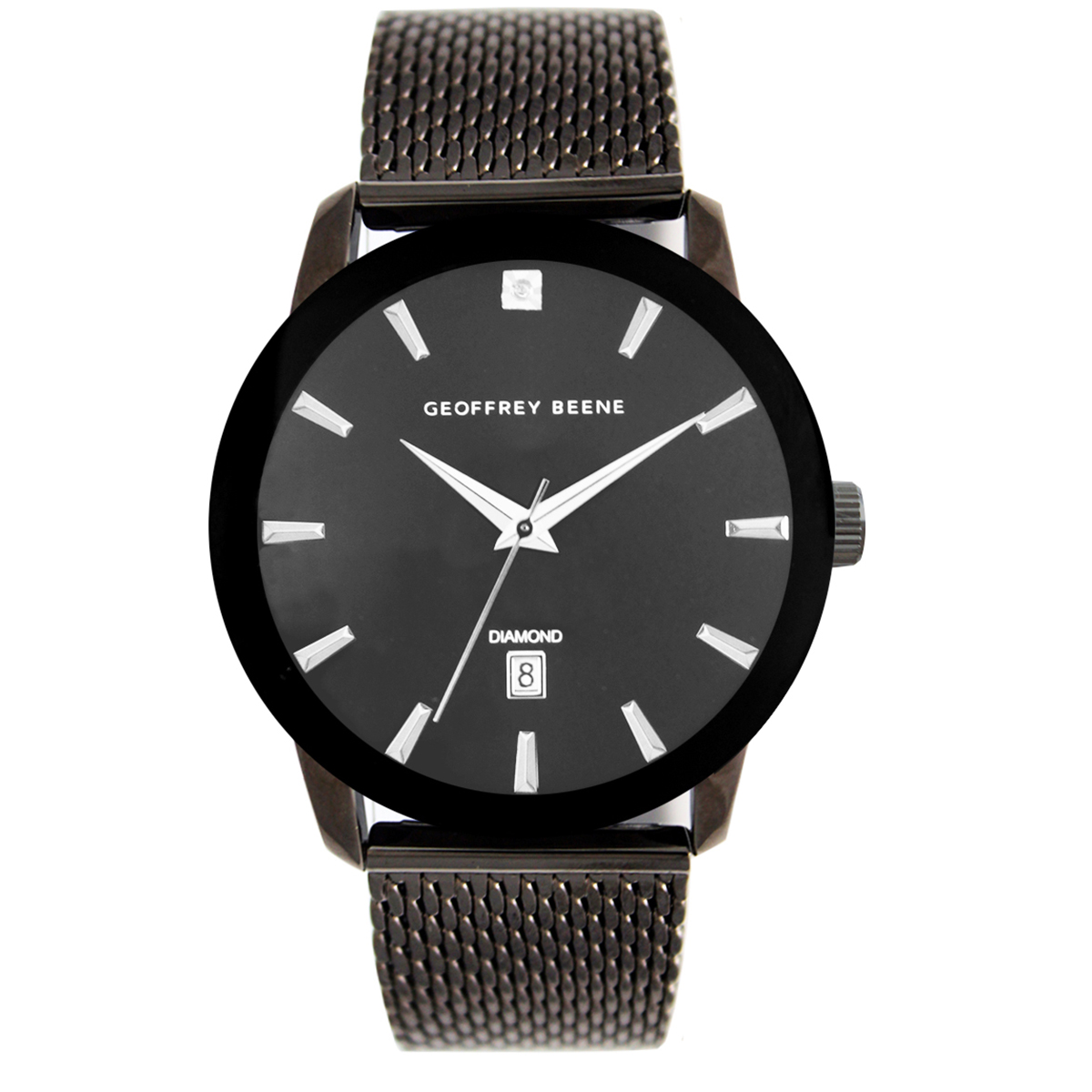 Mens Geoffrey Beene(R) Gunmetal Diamond Accent Watch - GBA0001GU