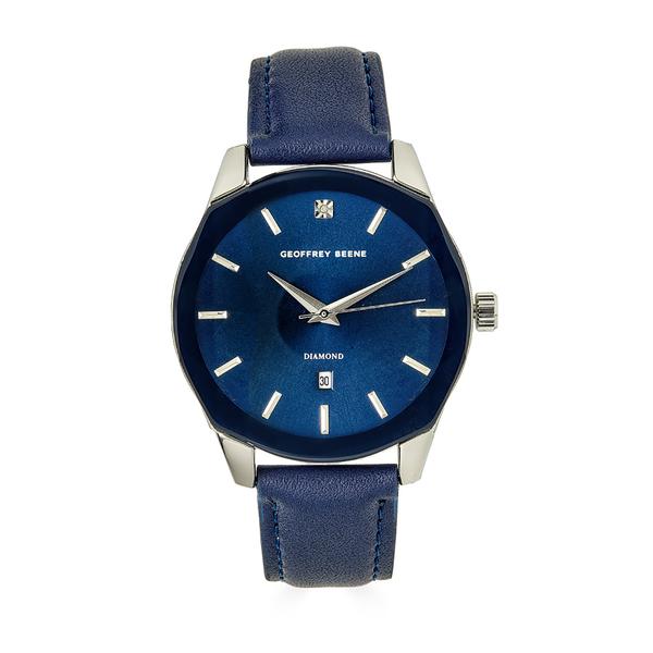 Mens Geoffrey Beene(R) Genuine Diamond Strap Watch - GBA0009SL