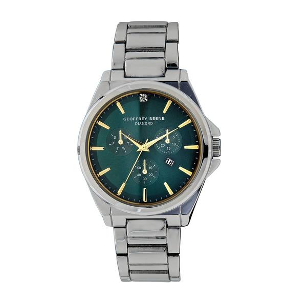 Mens Geoffrey Beene(R) Silver-Tone Chronograph Watch - GBA0025SL