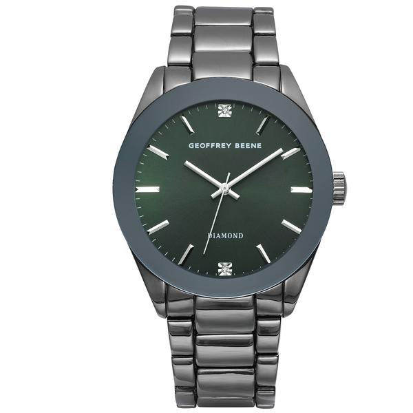 Mens Geoffrey Beene(R) 42mm Diamond Dial Bracelet Watch - GBA0027GU