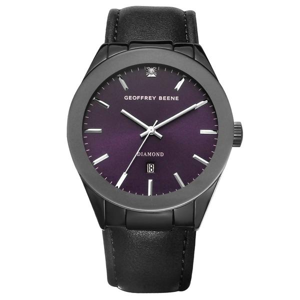Mens Geoffrey Beene Genuine Diamond Purple Dial Watch - GBA0029GU