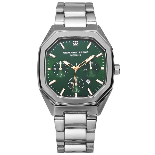 Mens Geoffrey Beene(R) Silver Square Bracelet Watch - GBA0030SL