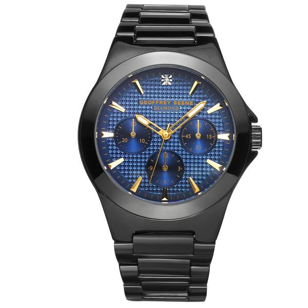 Mens Geoffrey Beene(R) Diamond Textured Dial Watch - GBA0032GU