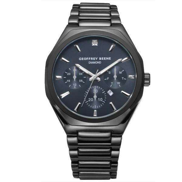 Mens Geoffrey Beene(R) Gunmetal Diamond Dial Watch - GBA0034GU