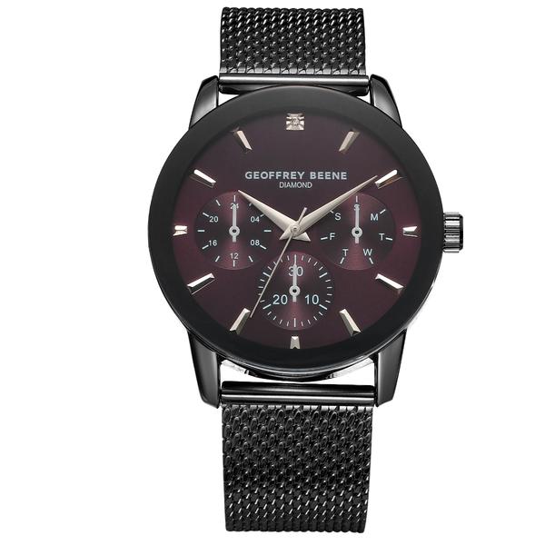 Mens Geoffrey Beene(R) Genuine Diamond Bezel Watch - GBA0035GU