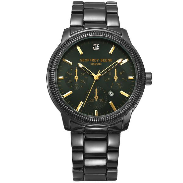 Mens Geoffrey Beene(R) Green Dial Bracelet Watch - GBA0042GU