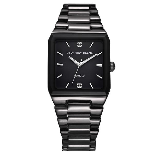 Mens Geoffrey Beene(R) Gunmetal-Tone Black Dial Watch - GBA0043GU