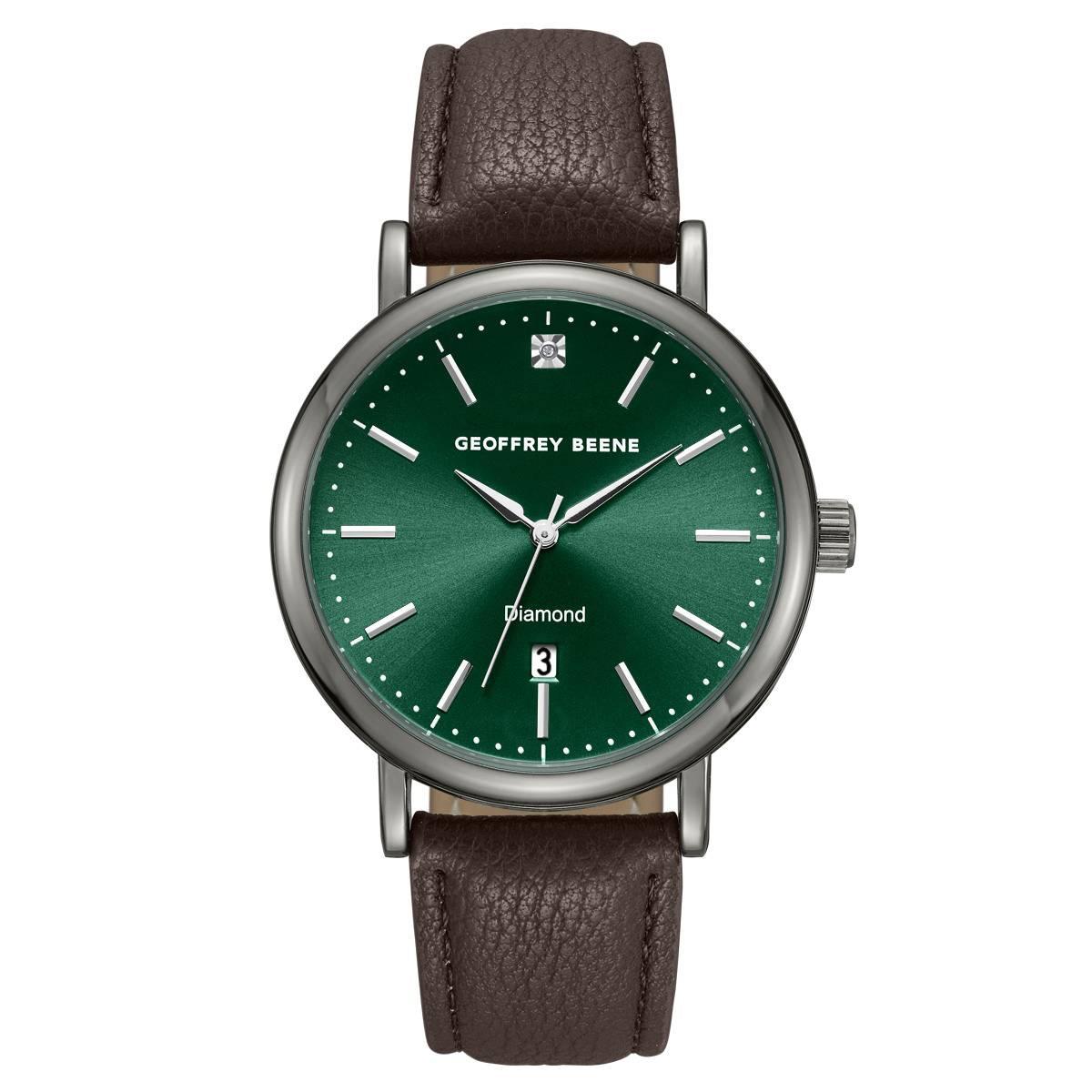 Mens Geoffrey Beene Genuine Diamond Green Dial Watch 25$