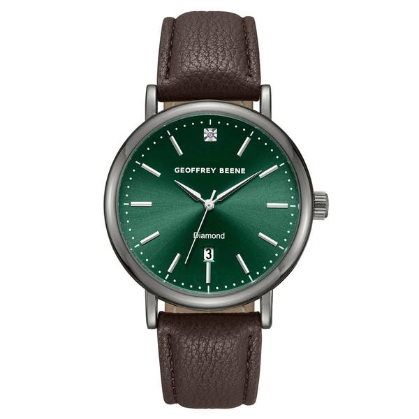 Mens Geoffrey Beene Genuine Diamond Green Dial Watch